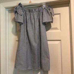 Striped off the shoulder dress